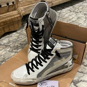 *SOLD* Golden Goose Gunmetal Slide size 37